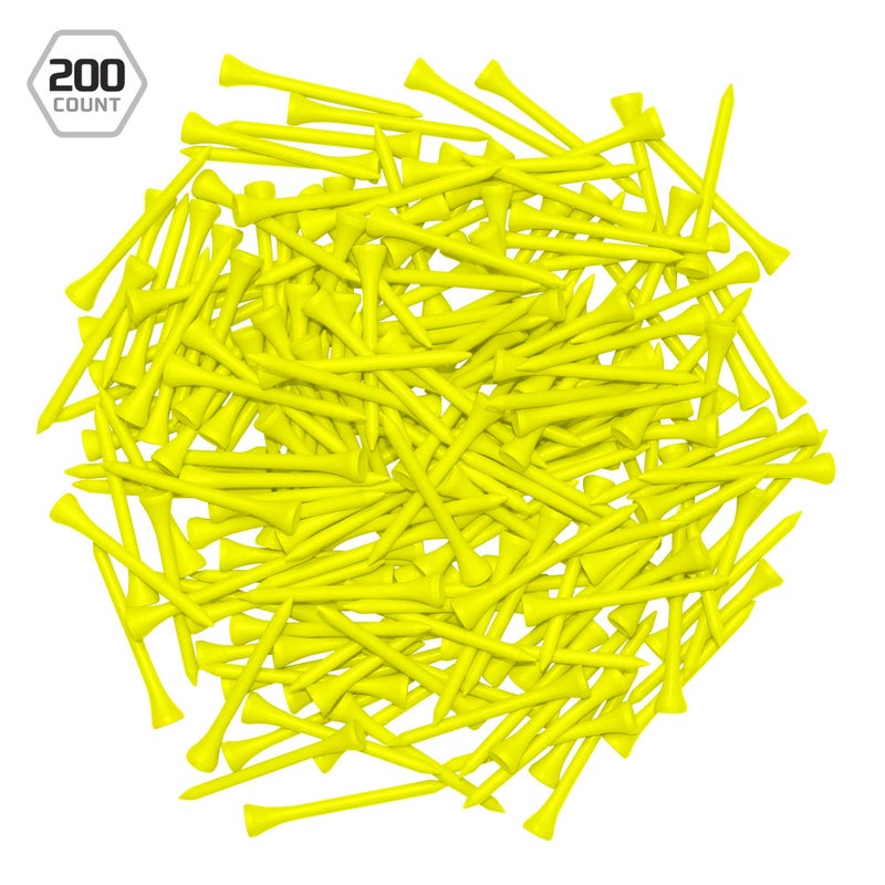 IZZO Golf Wood Golf Tees, 1.75 Inch, Neon Yellow (Pack of 200) - Image 3